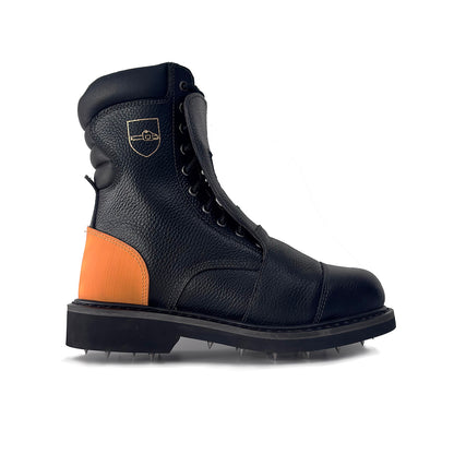 Level 3 Chain Saw Protection Safety Boots with replaceable threaded steel spikes  EST-185B