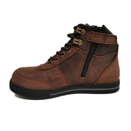 Zip Sided Lace Up Safety Boots EST-001B